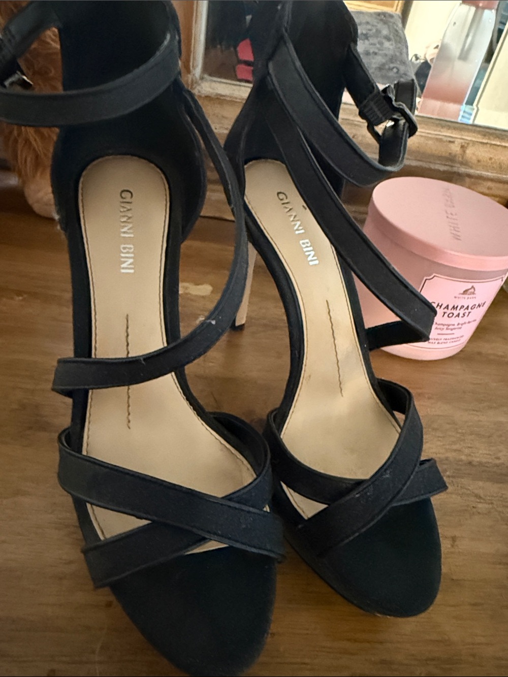 Gianni Bini Black Strappy Ankle Strap Heels